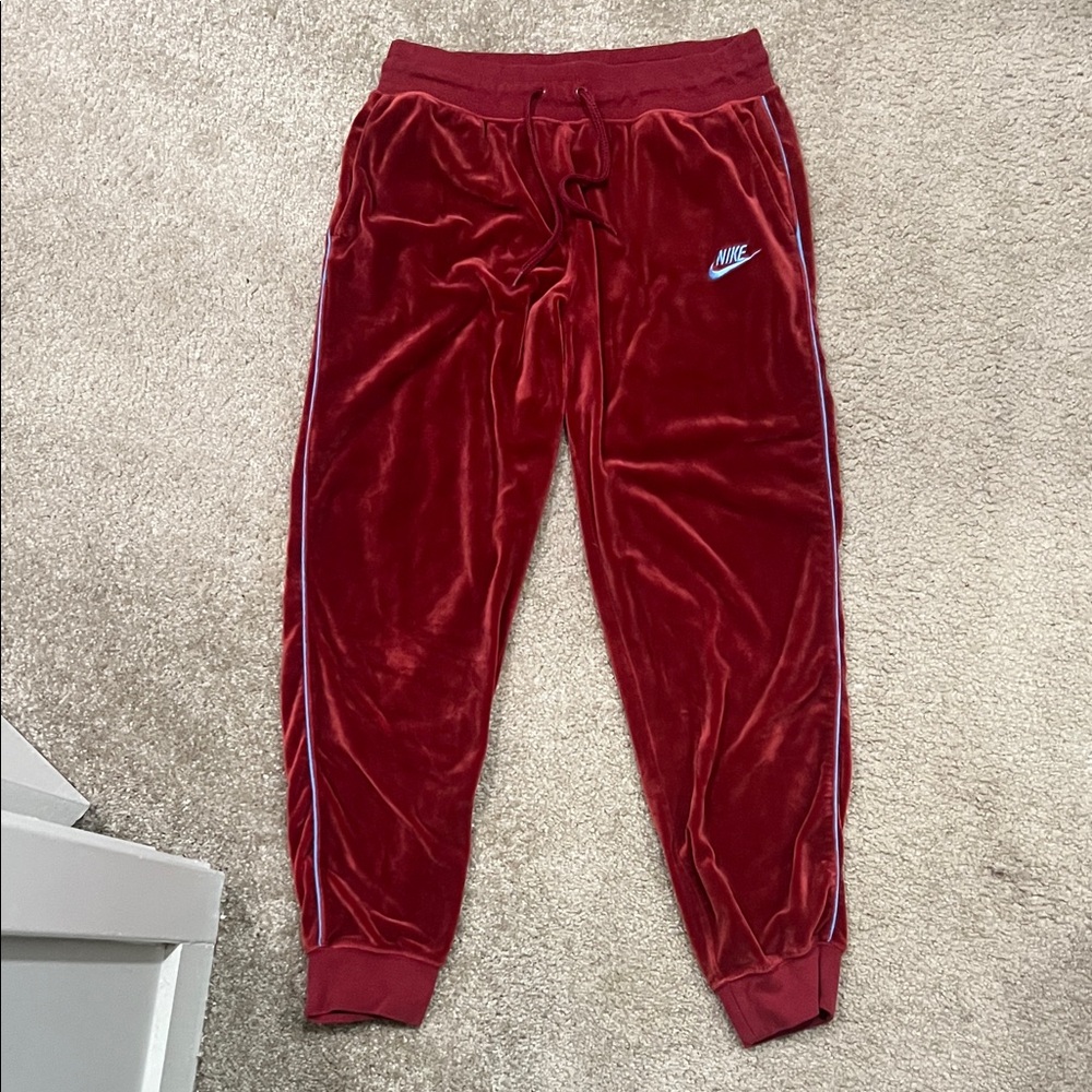 Nike Women's Red Velour Joggers